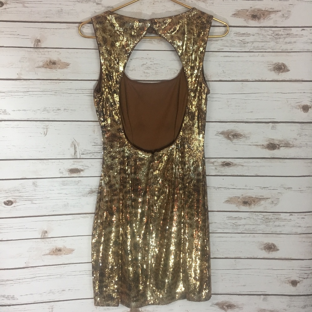 Cache Gold Leopard Print Dress - image 4